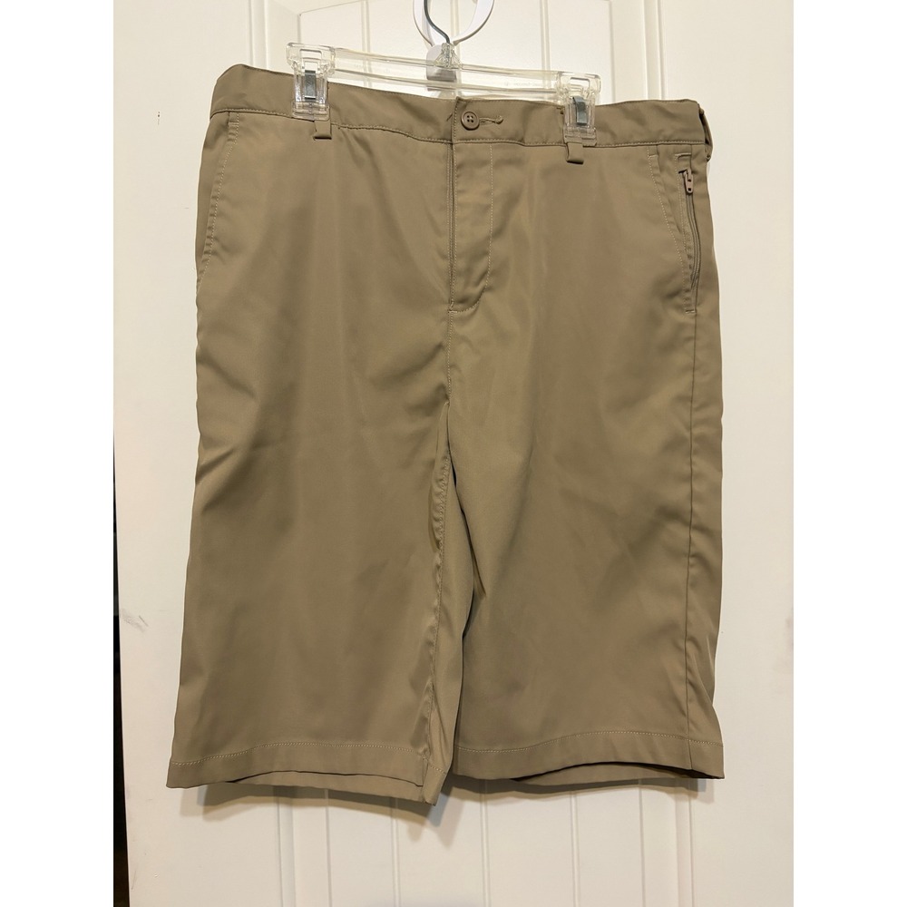 Lands End Boys Khaki Chino Shorts Tan Adjustable Waist Size 18 School Uniform